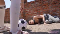 LICKING GIRLS FEET – ALISA and NICOLE – Would you like to play football with us