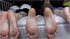 Barefoot Show – Wall Of 12 Bare Soles Beautiful and Ugly Ranging In Age From 18 To 50