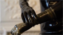 Miss Ellie Mouse – Trying on Transparent Latex Gloves on a Catsuit