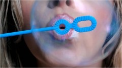 Petite Mercy – Frosty Pink Lips Blowing Bubbles