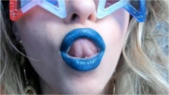 Petite Mercy – Blue Lipstick Blowing Bubbles