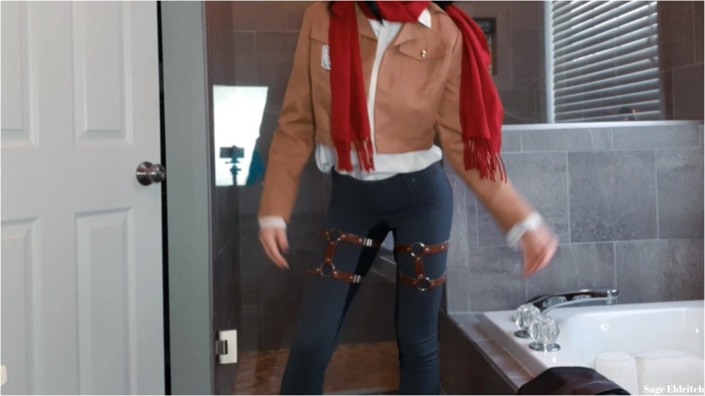 Sage Eldritch – Mikasa Ackerman Wetting Tight Jeans and Panties